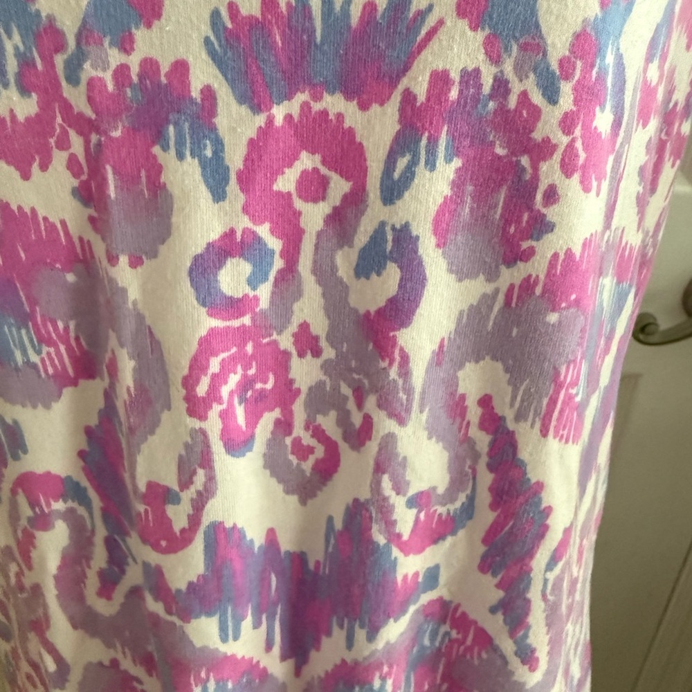 Lilly Pulitzer Pink & Purple Ikat Print Short Sleeve Dress | Size L - Picture 3 of 6